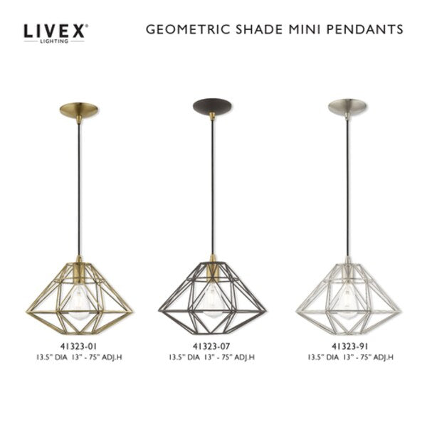 Geometric Shade Mini Pendants 1 Light An