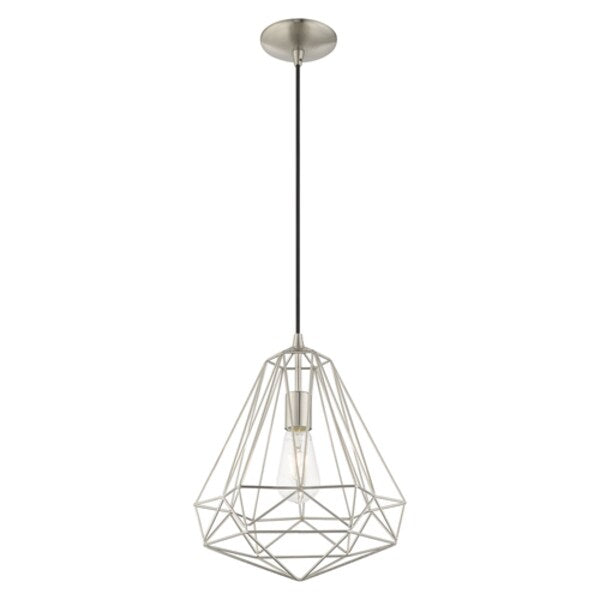 Geometric Shade Mini Pendants 1 Light Brushed Nickel Mini Pendant