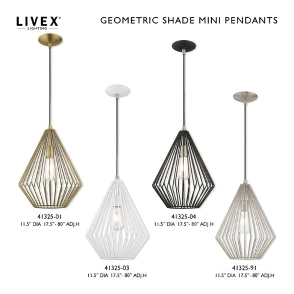Geometric Shade Mini Pendants 1 Light Bl