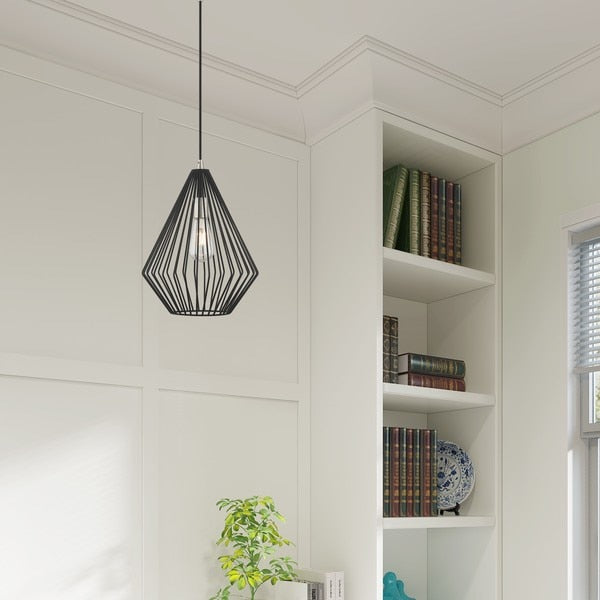 Geometric Shade Mini Pendants 1 Light Bl
