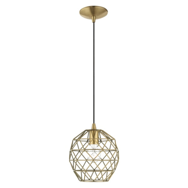 Geometric Shade Mini Pendants 1 Light Antique Brass Mini Pendant