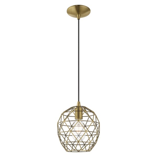 Geometric Shade Mini Pendants 1 Light Antique Brass Mini Pendant
