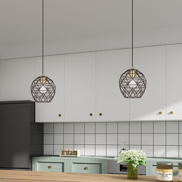 Geometric Shade Mini Pendants 1 Light Bronze Mini Pendant