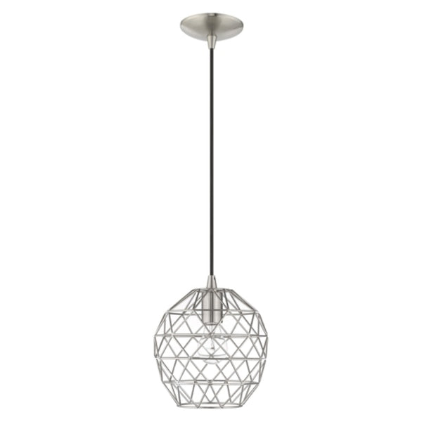 Geometric Shade Mini Pendants 1 Light Brushed Nickel Mini Pendant