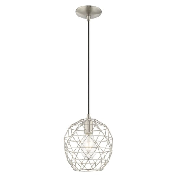 Geometric Shade Mini Pendants 1 Light Brushed Nickel Mini Pendant