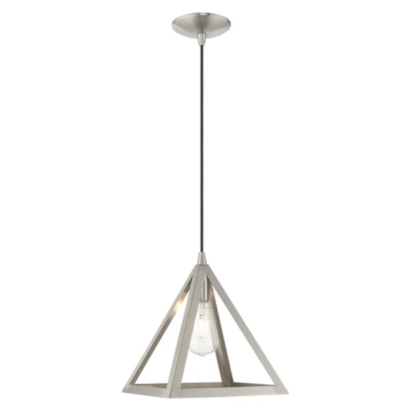 Geometric Shade Mini Pendants 1 Light Brushed Nickel Mini Pendant