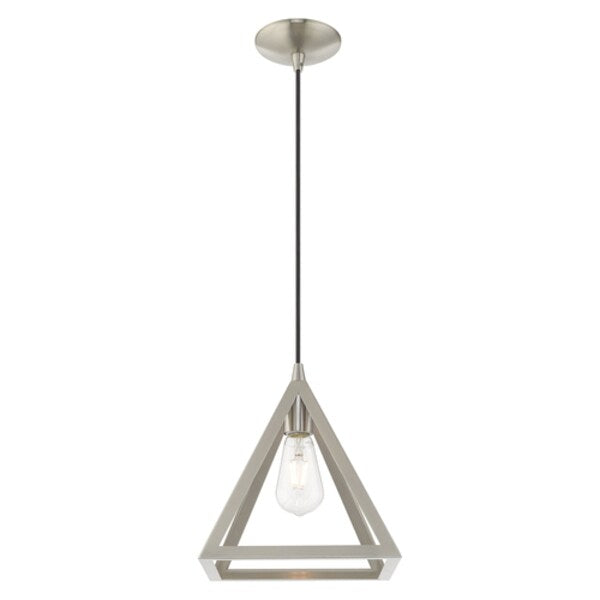 Geometric Shade Mini Pendants 1 Light Brushed Nickel Mini Pendant