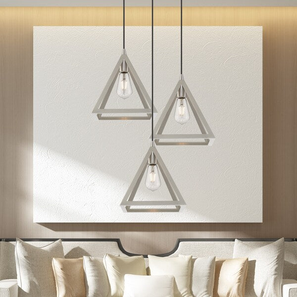 Geometric Shade Mini Pendants 1 Light Brushed Nickel Mini Pendant