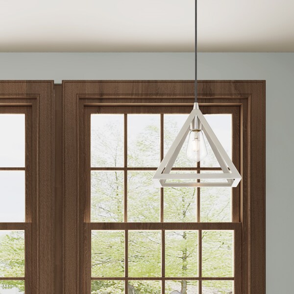 Geometric Shade Mini Pendants 1 Light Brushed Nickel Mini Pendant