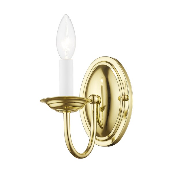 Home Basics 1 Light Polished Brass Wall Sconce