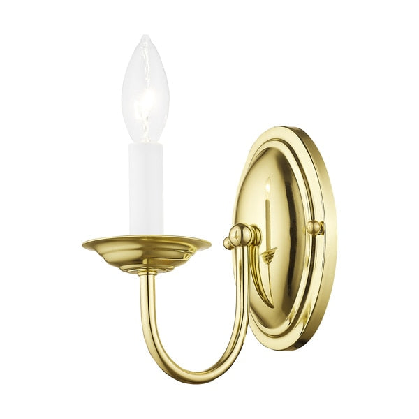 Home Basics 1 Light Polished Brass Wall Sconce