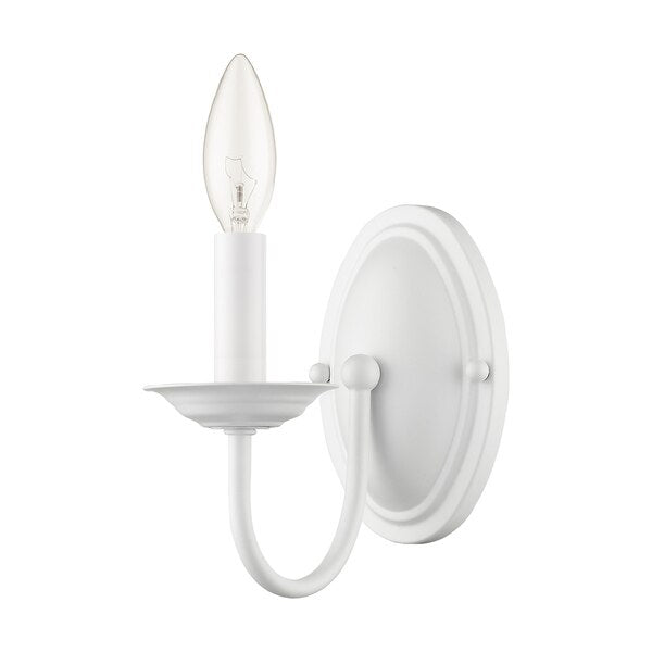 Home Basics 1 Light White Wall Sconce