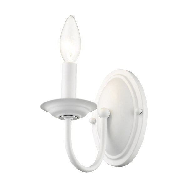 Home Basics 1 Light White Wall Sconce