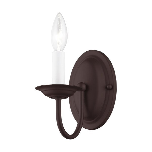 Home Basics 1 Light Bronze Wall Sconce