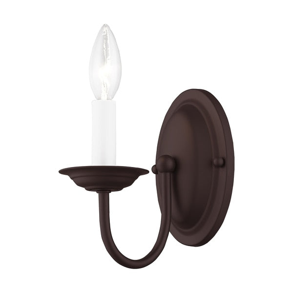 Home Basics 1 Light Bronze Wall Sconce