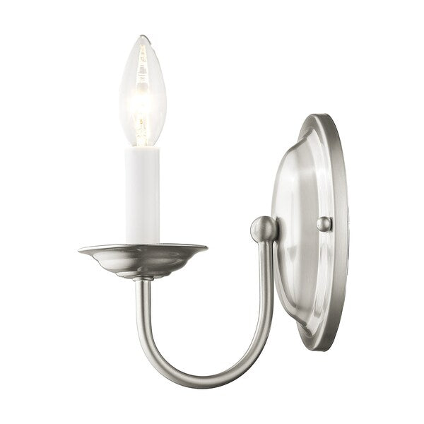 Home Basics 1 Light Brushed Nickel Wall