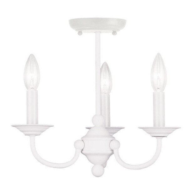 Home Basics 3 Light White Mini Chandelie