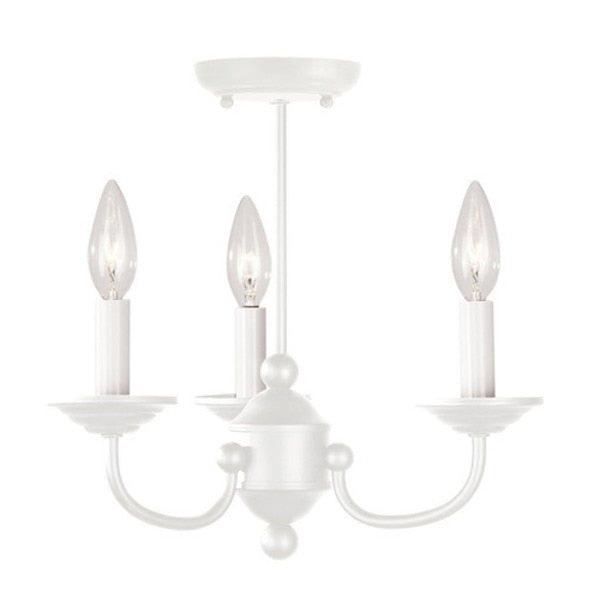 Home Basics 3 Light White Mini Chandelie