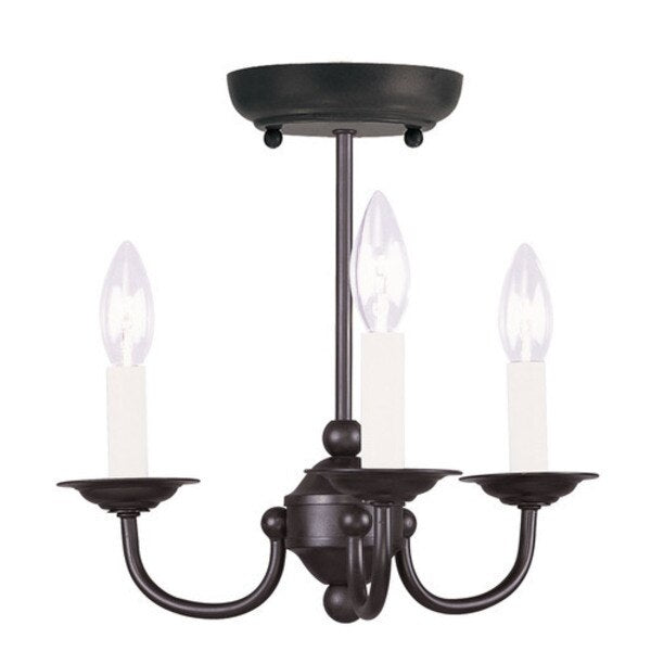 Home Basics 3 Light Black Mini Chandelier