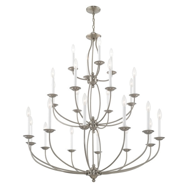 Home Basics 24 Light Brushed Nickel Chandelier