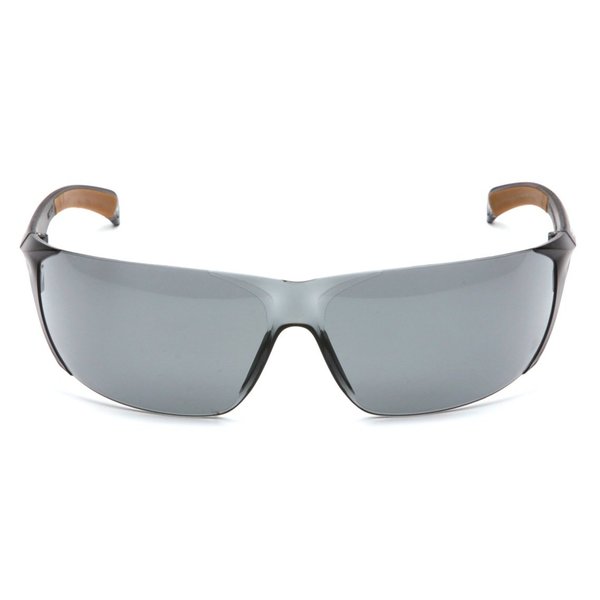 Safety Glasses, Wraparound Gray Polycarbonate Lens, Scratch-Resistant