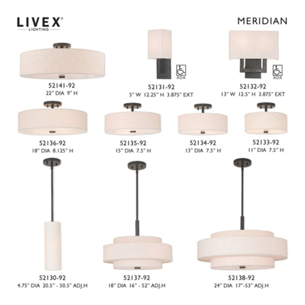 Meridian 4 Light English Bronze Pendant Chandelier