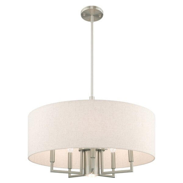 Meridian 6 Light Brushed Nickel Pendant