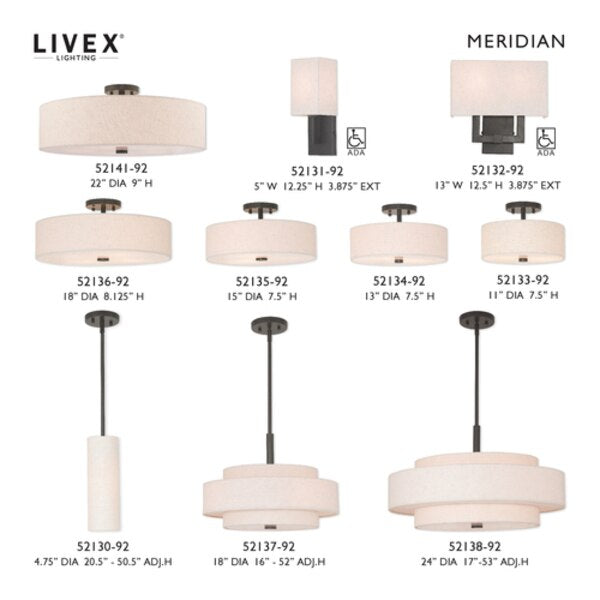 Meridian 6 Light English Bronze Pendant