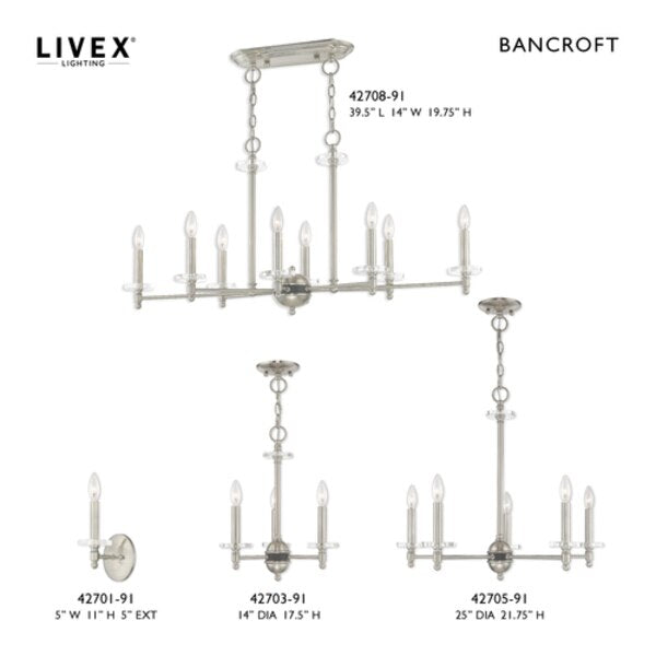 Bancroft 5 Light Brushed Nickel Chandelier