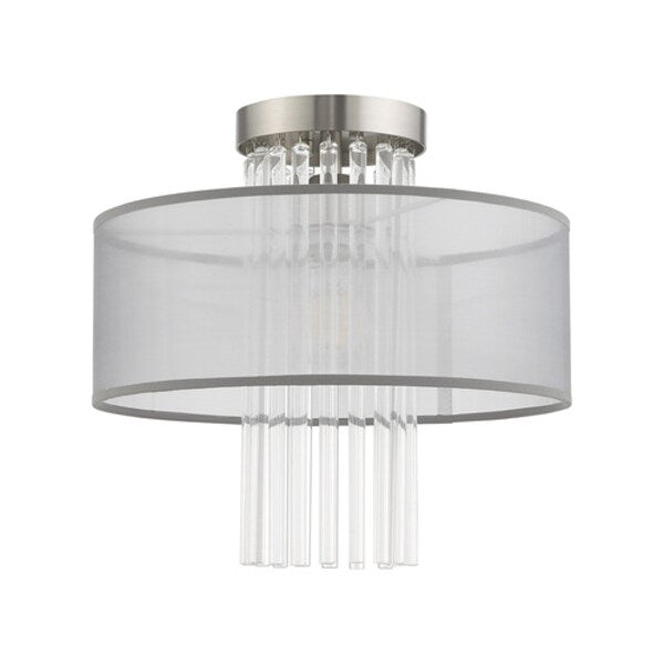 Alexis 1 Light Brushed Nickel Ceiling Mo
