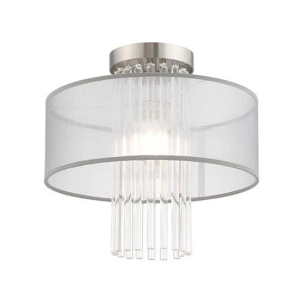 Alexis 1 Light Brushed Nickel Ceiling Mo