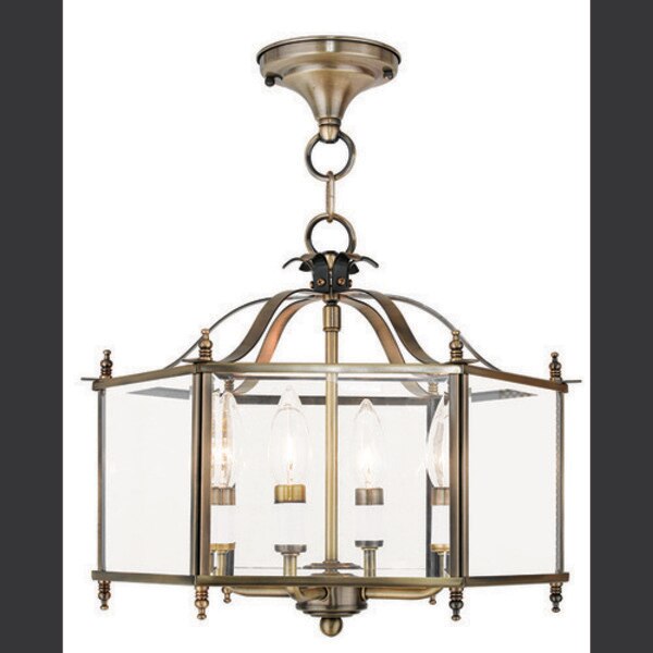 Livingston 4 Light Antique Brass Convert