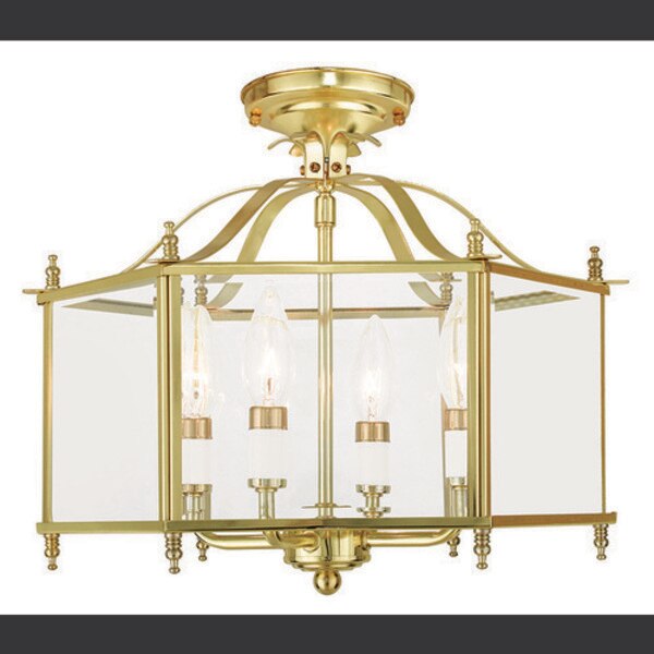 Livingston 4 Light Polished Brass Conver