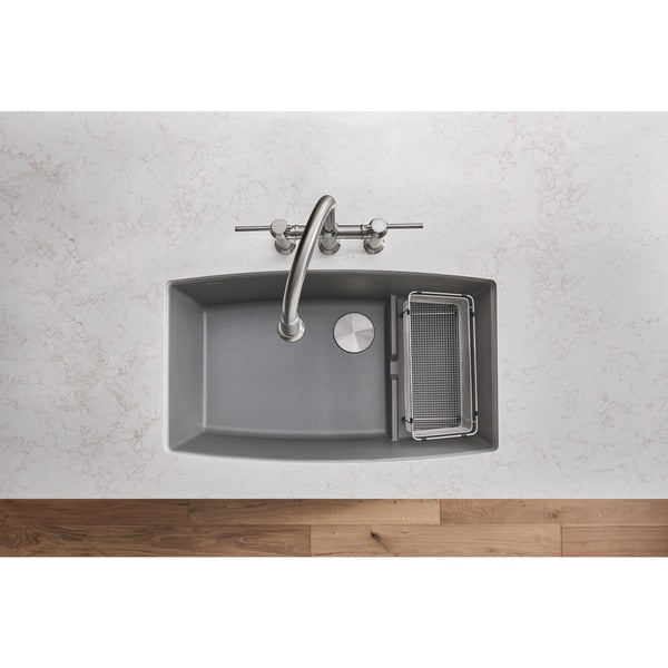 Performa Cascade Silgranit Undermount Kitchen Sink - Metallic Gray