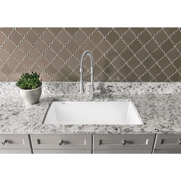 Diamond Silgranit Super Single Undermount Kitchen Sink - White