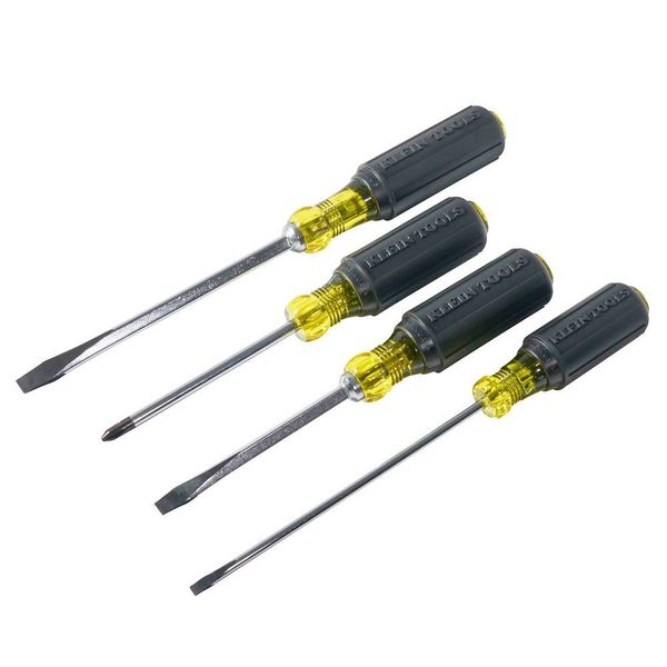 Screwdriver Set, Slotted and Phillips, 4-Piece