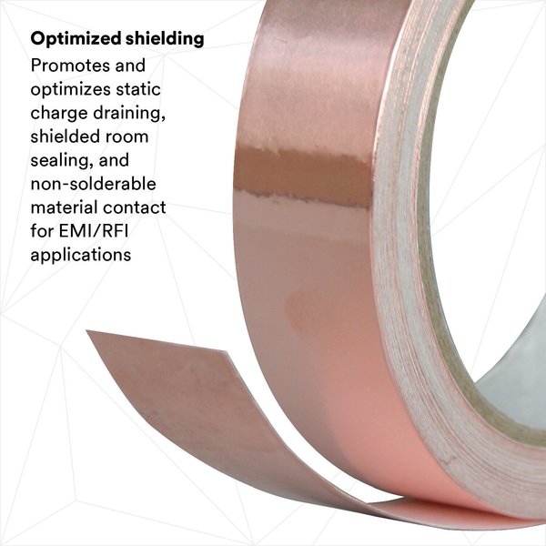 Foil Tape, 1 In. x 18 Yd., Copper, PK9