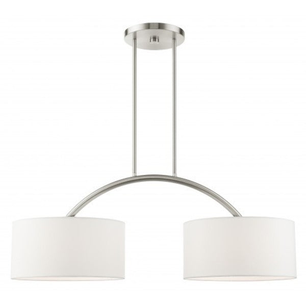 Brushed Nickel Linear Chandelier, 2 Light