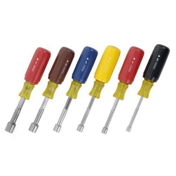 Nut Driver Set, 6 Pieces, SAE, Solid