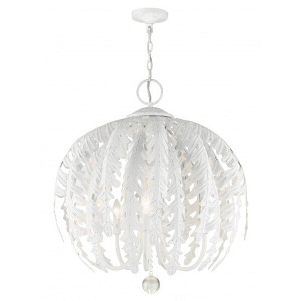 Antique White Chandelier, 5 Light