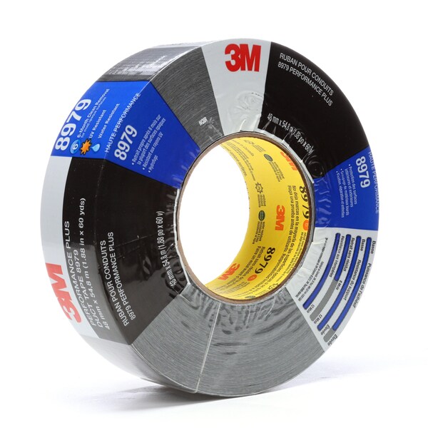 Duct Tape, 2 In x 60 yd, 12.6 mil, Black