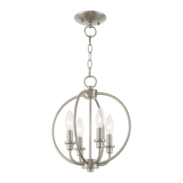 Milania 4 Light Brushed Nickel Convertible Chandelier/Ceiling Mount