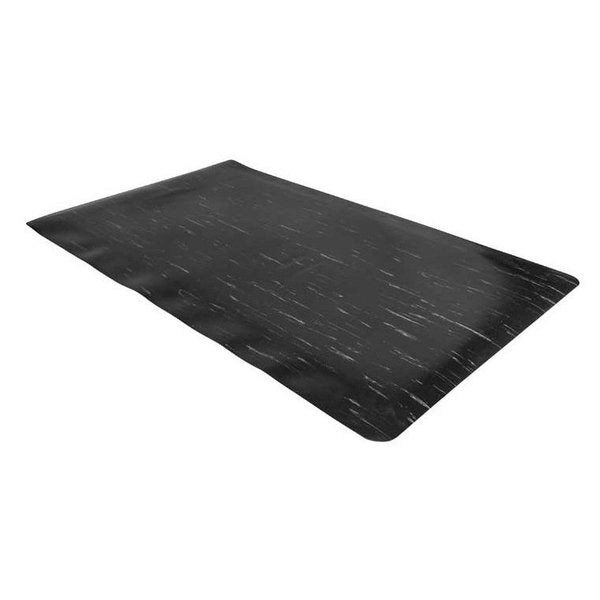 Antifatigue Mat, Black/White, 3 ft L x 2 ft W, Vinyl Surface With Dense Closed PVC Foam Base