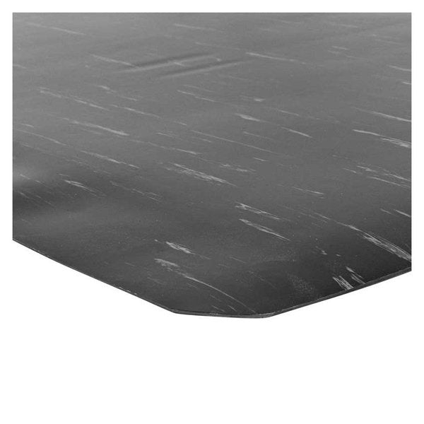 Antifatigue Mat, Black/White, 3 ft L x 2 ft W, Vinyl Surface With Dense Closed PVC Foam Base