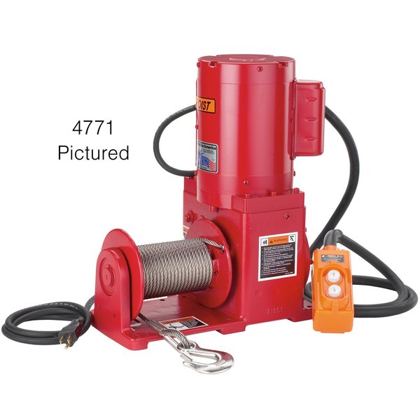 Electric Winch, 2000Lb, 1.3HP, 115 VAC