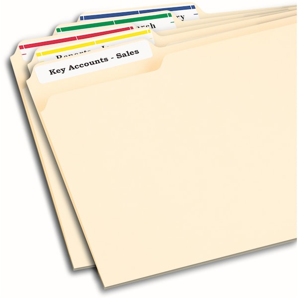 AveryÂ® File Folder Labels in Assorted Colors for Laser and Inkjet Printers 5266, 2/3