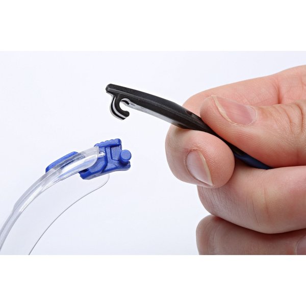 Safety Glasses, Solus 1000 Series, Scotchgard Anti-Fog Coating, Black/Blue Frame, Clear Lens