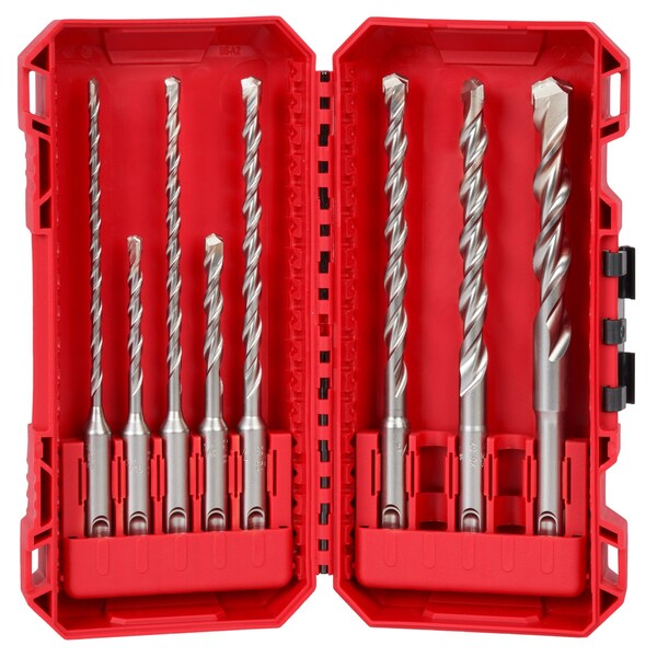 8 pc. 2-Cutter M/2 SDS-Plus Rotary Hammer Drill Bit Set
