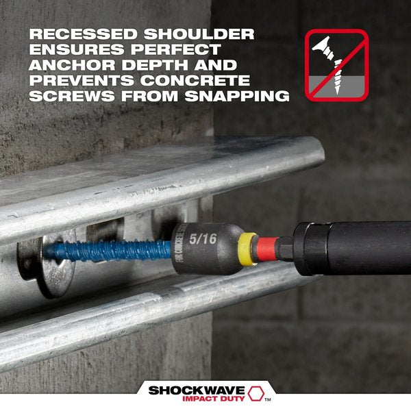 7 pc. SHOCKWAVE Impact Duty Carbide Hammer Drill Bit for Concrete Screw Installation Kit