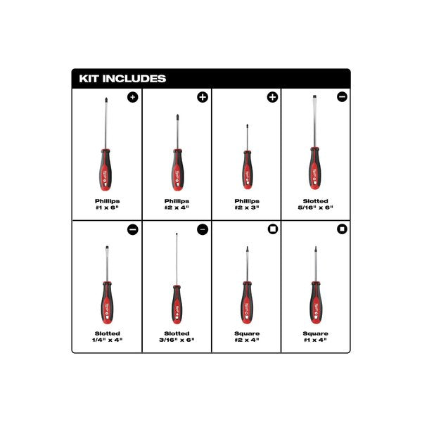 8pc Screwdriver Kit w/ Square